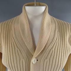 Vintage YOHJI YAMAMOTO M Cream Wool Shawl Collar Cardigan