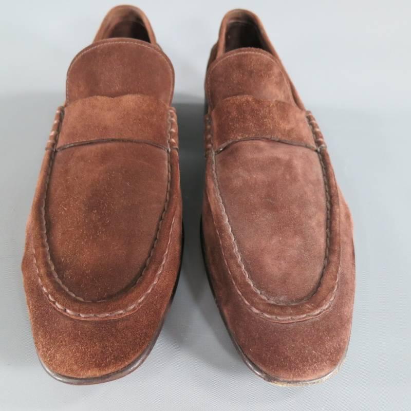 Men's TOM FORD Size 10 Brown Suede Low Heel Loafers