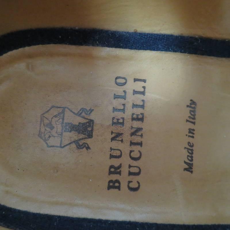 BRUNELLO CUCINELLI Size 8 Brown Leather Cap-toe Lace Up 4