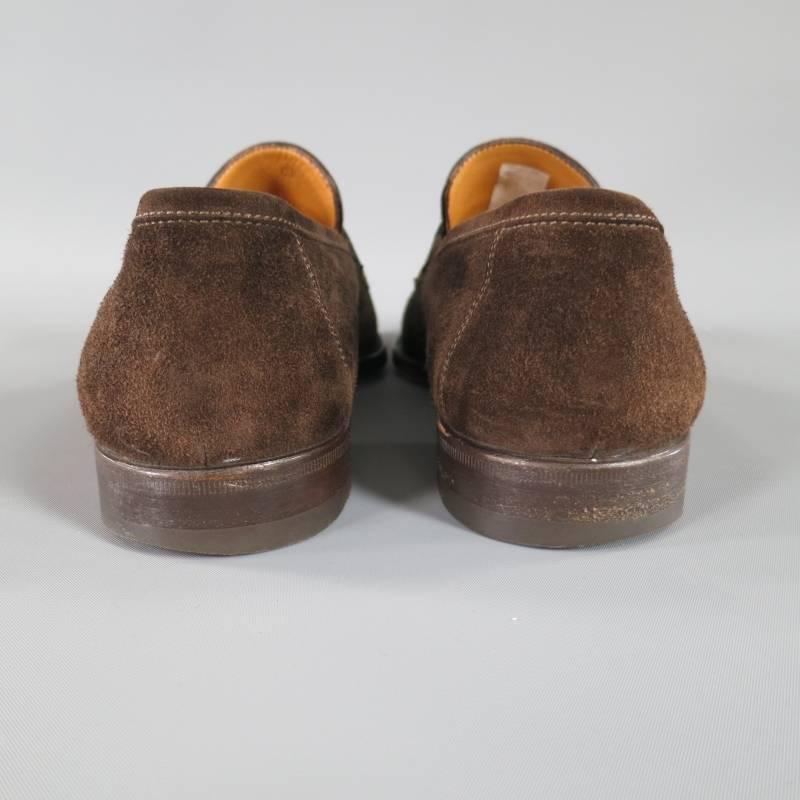 Sutor Mantelassi Brown Suede Penny Loafers, Size 8  1