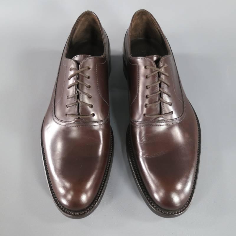 Black DIOR HOMME Size 7 Brown Leather Pointed Toe Lace Up Derby