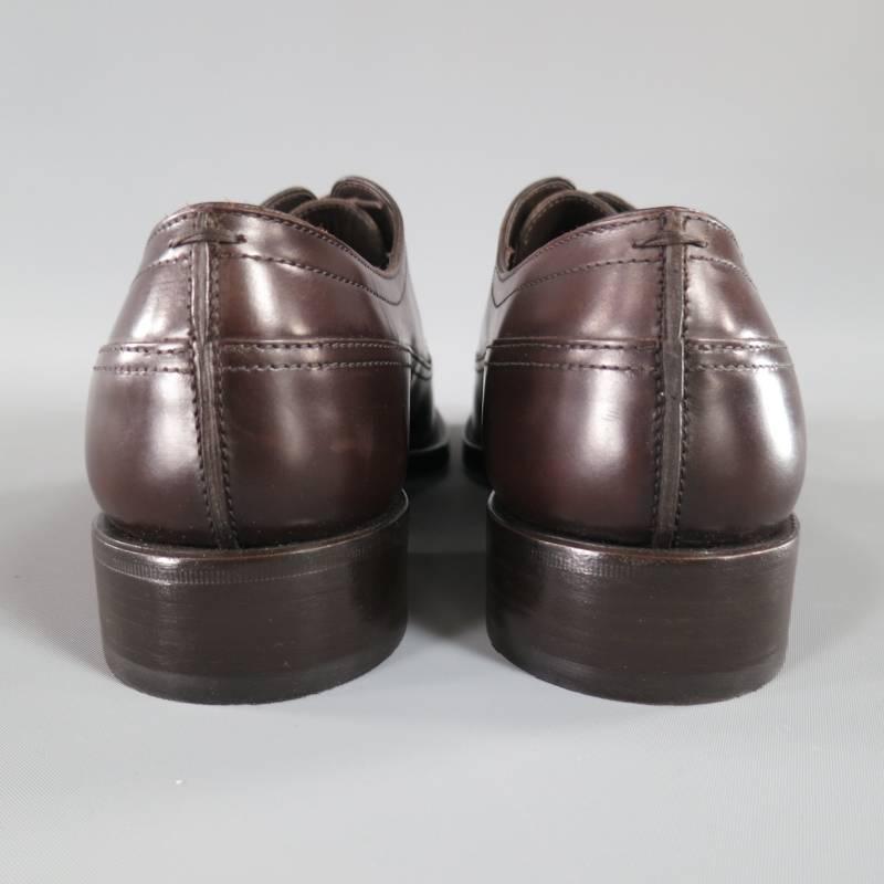 DIOR HOMME Size 7 Brown Leather Pointed Toe Lace Up Derby In New Condition In San Francisco, CA