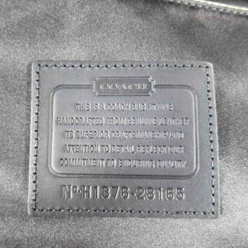 Women's COACH Black Leather Triple Gold Zip Top Handles Borough Bag