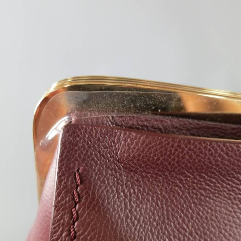 LANVIN Oxblood Burgundy Leather Gold Frame Doctor Bag 1