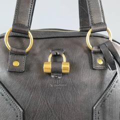 YVES SAINT LAURENT YSL MUSE Dark Brown Leather Tote Handbag