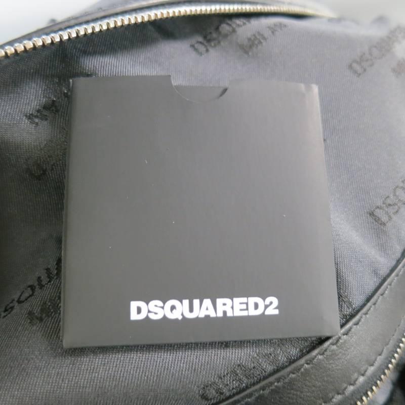 DSQUARED2 Black Spray Paint Tag Effect Leather Weekender Carry-On 5