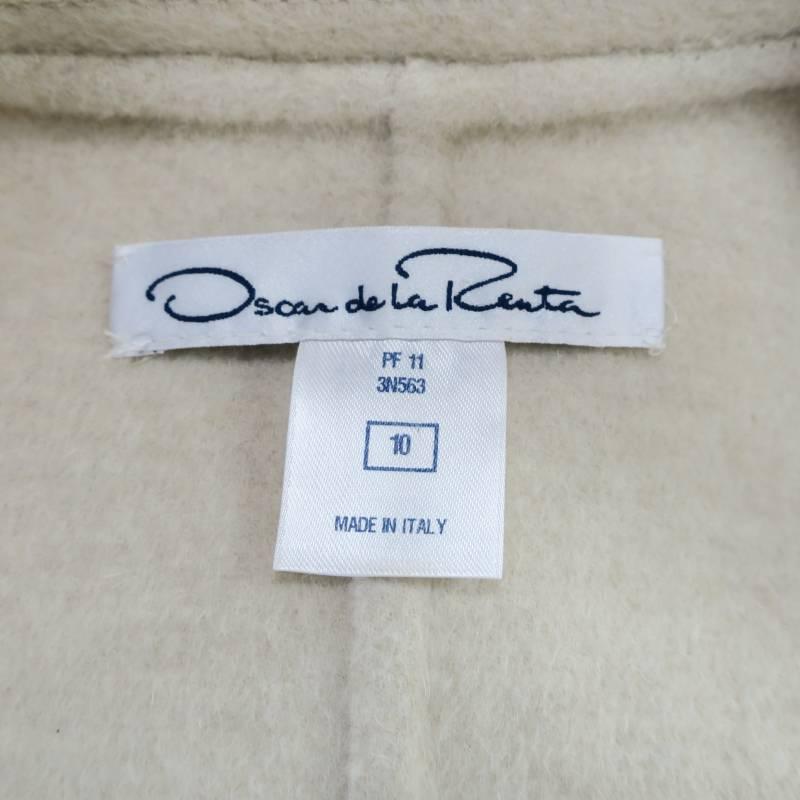 OSCAR DE LA RENTA Size 10 Beige Raw Edge Chiffon Ruffle Trim Panel Jacket 2011 7