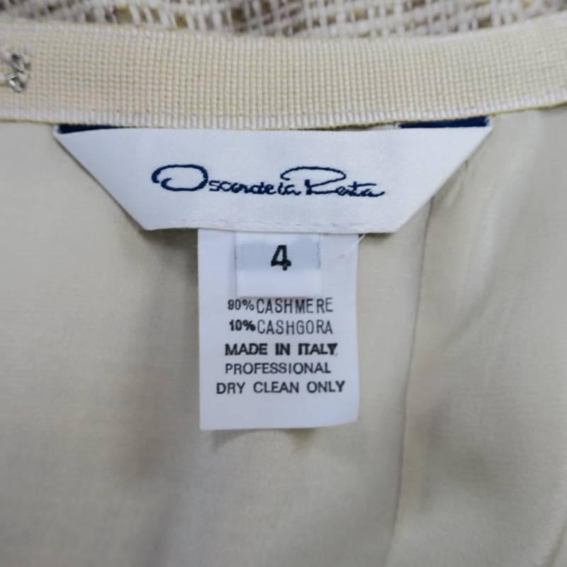 OSCAR DE LA RENTA Skirt - Pencil Skirt - Size 4 Beige & Brown Cashmere Blend 6
