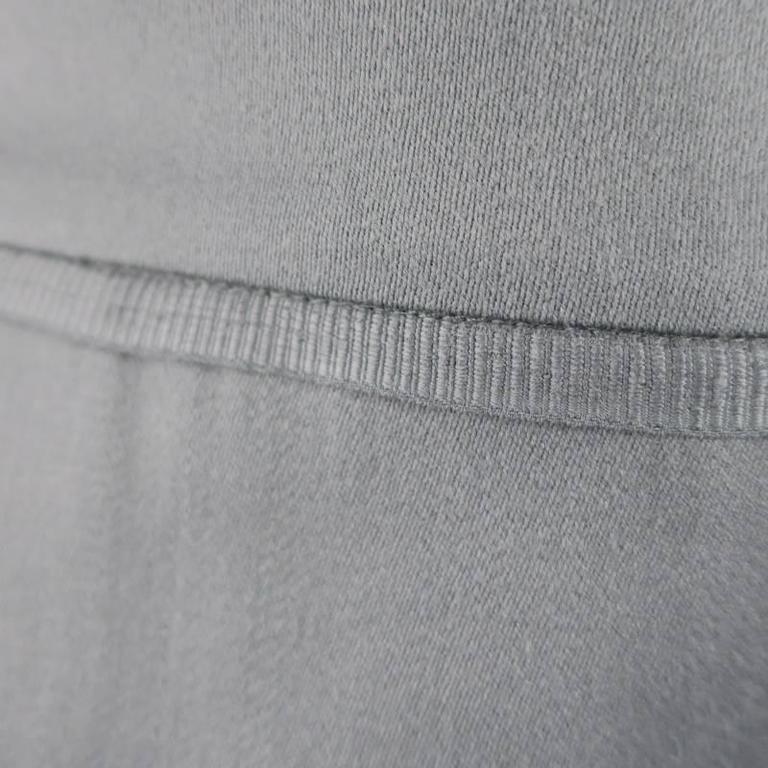 OSCAR DE LA RENTA Size 2 Silver Grey Wool High Rise Wide Leg Ribbon ...