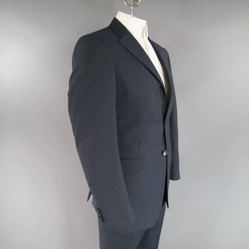 PIERRE BALMAIN 40 Regular 2-Button Navy Wool 34 32 Suit In Excellent Condition In San Francisco, CA