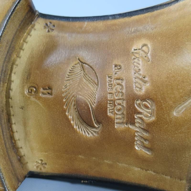 A.TESTONI Size 12 Caramel Leather Lace Up 5