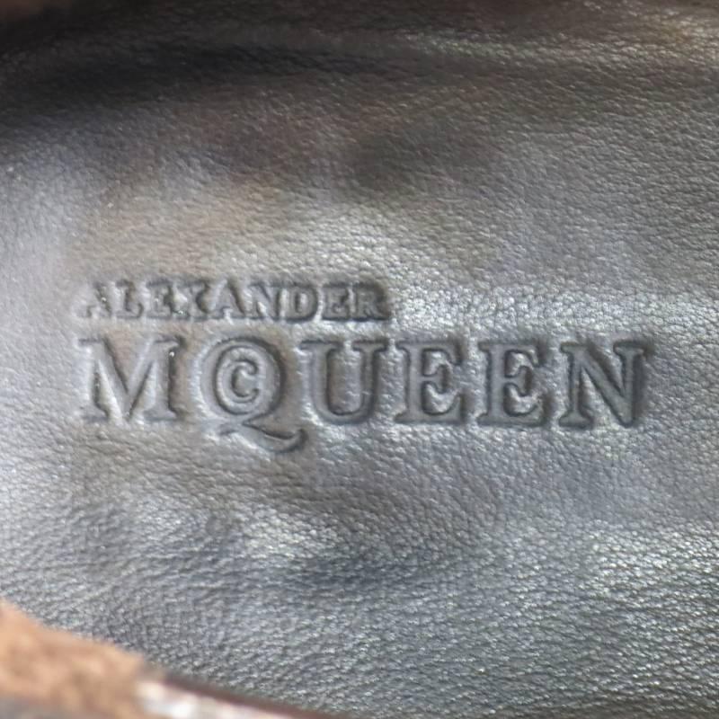 ALEXANDER MCQUEEN Size 11 Dark Brown Distressed Leather Derby Lace Up 3