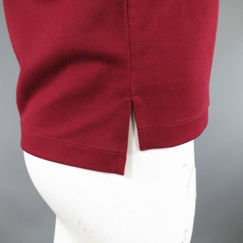 GUCCI Size S Burgundy Red Snake Appique Collar POLO 1