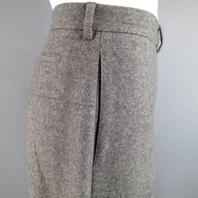 DIOR HOMME Größe 34 Grau Wolle / Kaschmir Weites Bein Kleid Hose 1