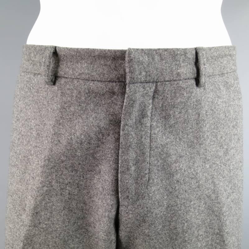 DIOR HOMME Größe 34 Grau Wolle / Kaschmir Weites Bein Kleid Hose Herren