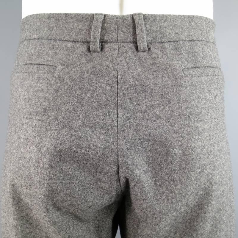 DIOR HOMME Größe 34 Grau Wolle / Kaschmir Weites Bein Kleid Hose 2
