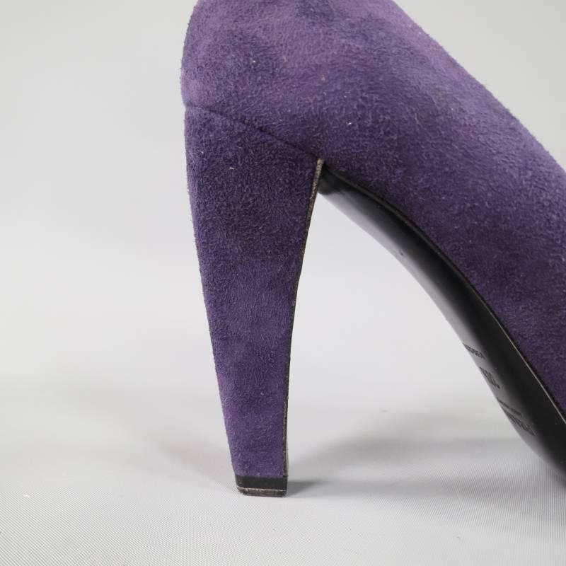 PRADA Size 8.5 Purple Suede Curved Heel Pumps 1