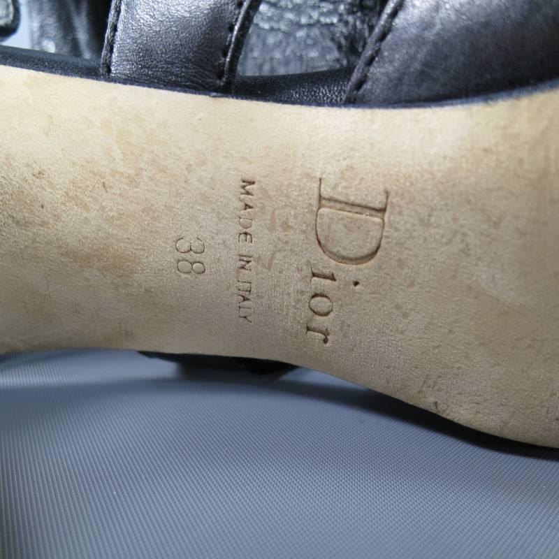 CHRISTIAN DIOR Sandalias de plataforma gladiadoras de piel negra -EXTREME- talla 6.5 en Excelente Estado en San Francisco, CA