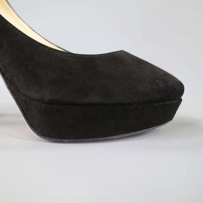 JIMMY CHOO Size 9 Black Suede Platform Pumps 2