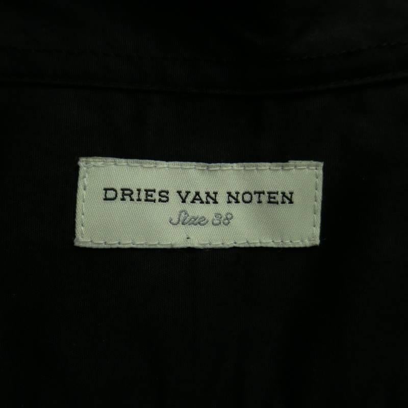 DRIES VAN NOTEN Size 8 Black Cotton / Silk Payette Sequin Sleeves Blouse 2