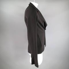 M.A+ Men's 40 Black Raw Edge Wool Jacket