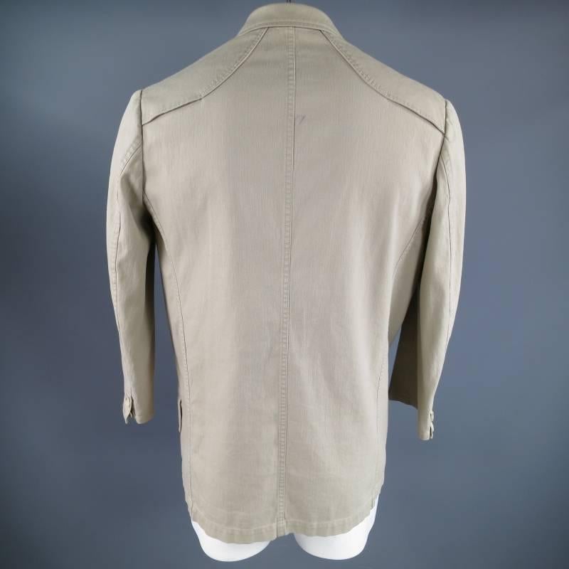Gray Yohji Yamamoto Y's Men's Khaki Cotton Sport Coat 