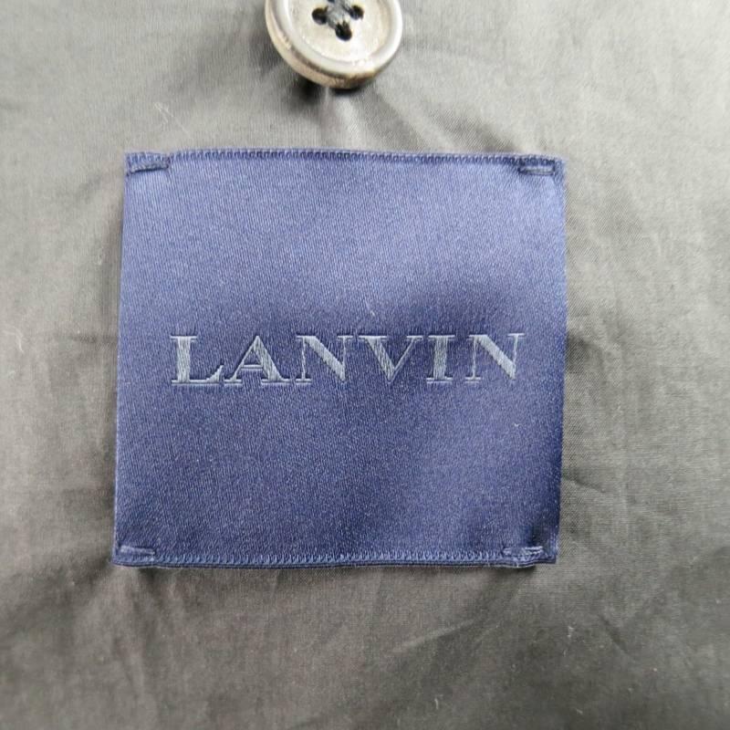 LANVIN Men's 42 Charcoal Cotton Aviator Windbreaker Jacket 5