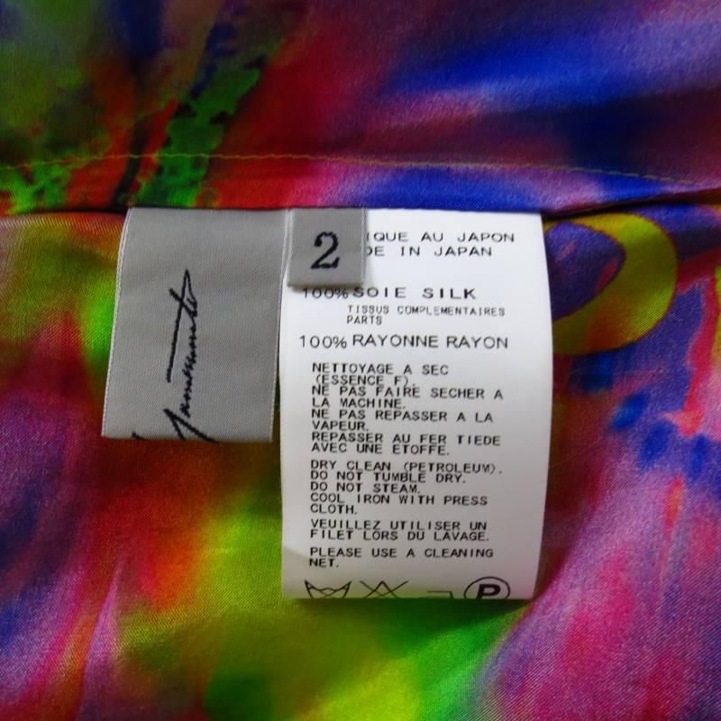 Yohji Yamamoto Psychedelic Glitch Damnation Print Draped Maxi Dress  4