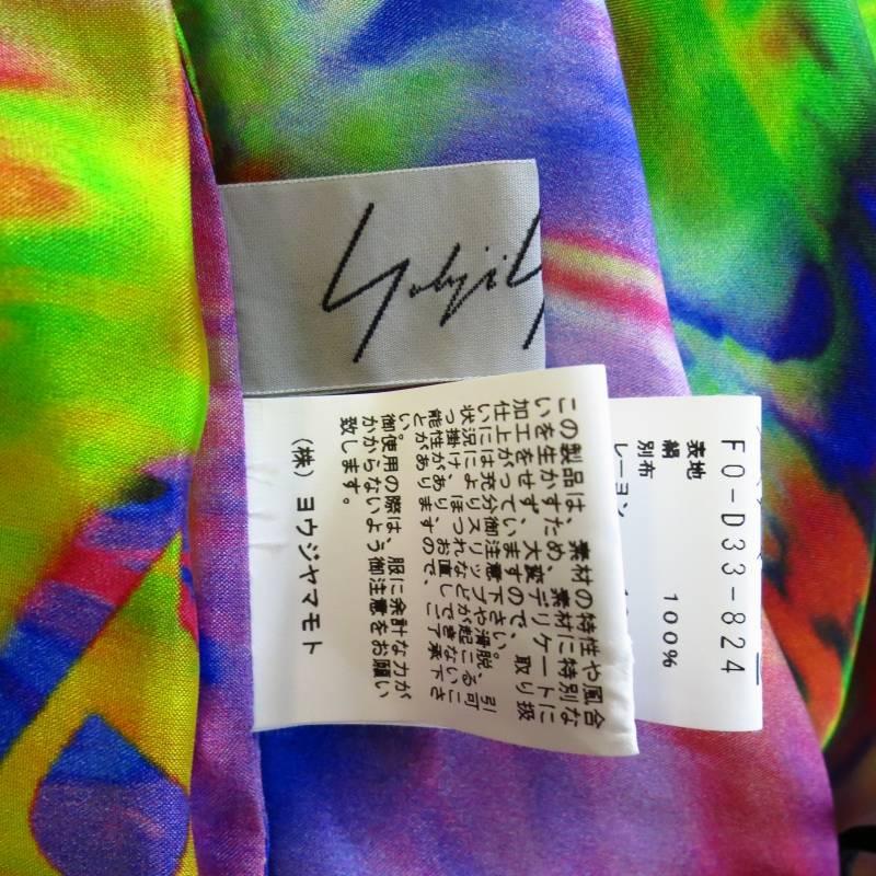 Yohji Yamamoto Psychedelic Glitch Damnation Print Draped Maxi Dress  5