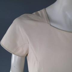 THEYSKENS THEORY Size 0 Cream Leather Short Sleeve Shift Dress