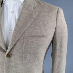 HERMES Men's 38 Regular Linen / Cotton Natural Sport Coat