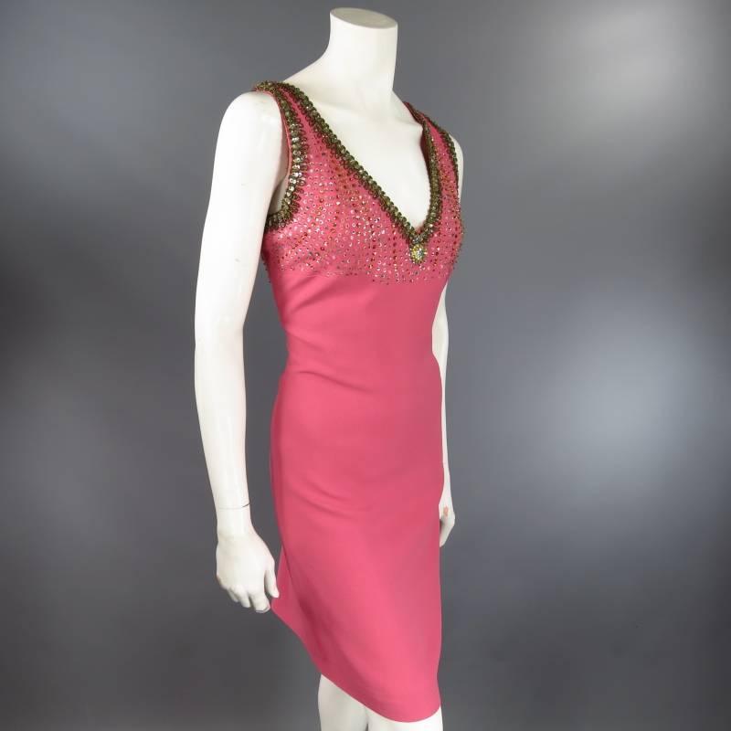MIU MIU Size 6 Pink Blended Viscose Cocktail Dress 1