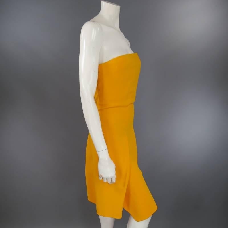 REED KRAKOFF Size 8 Orange Cotton / Elastane Dress In Excellent Condition In San Francisco, CA