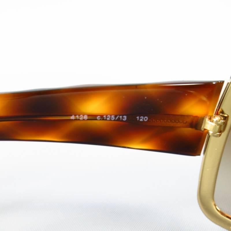 CHANEL Brown & Gold Quited Tourtoise Sunglasses 3