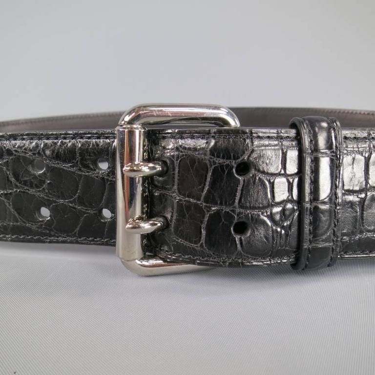 RALPH LAUREN Collection Black S Alligator Leather Silver  display picture 2