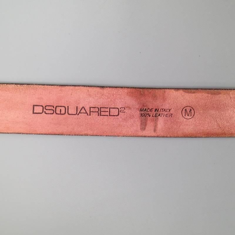 DSQUARED2 Burgundy Leather Belt 1