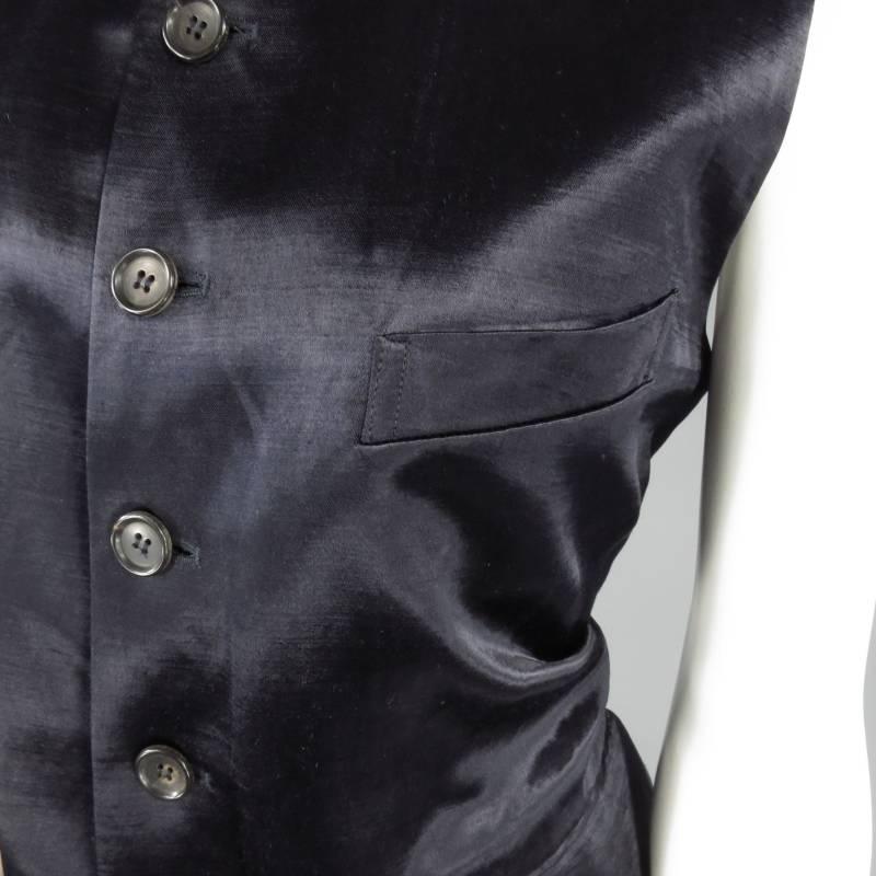 Black COMME des GARCONS Size L Navy Linen / Rayon Dress