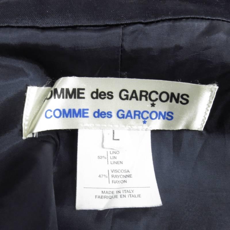 COMME des GARCONS Size L Navy Linen / Rayon Dress 2
