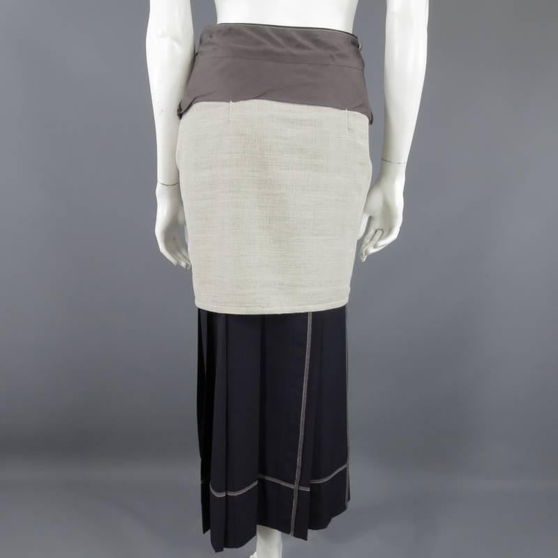 COMME des GARCONS Size S Grey Wool Blend Hamata Kimono Skirt 2