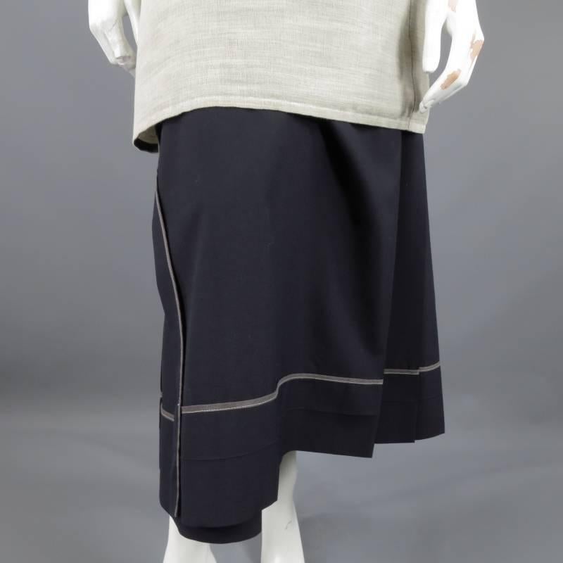COMME des GARCONS Size S Grey Wool Blend Hamata Kimono Skirt In Excellent Condition In San Francisco, CA