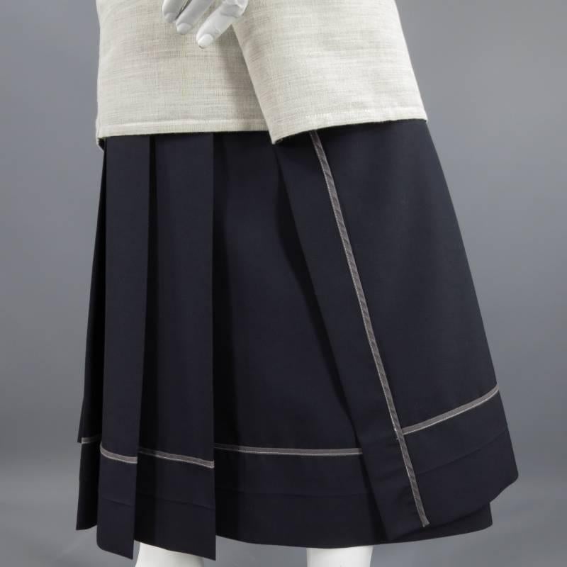 COMME des GARCONS Size S Grey Wool Blend Hamata Kimono Skirt 1