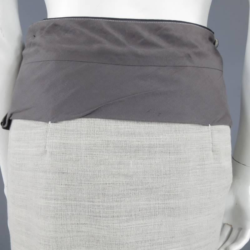 COMME des GARCONS Size S Grey Wool Blend Hamata Kimono Skirt 3