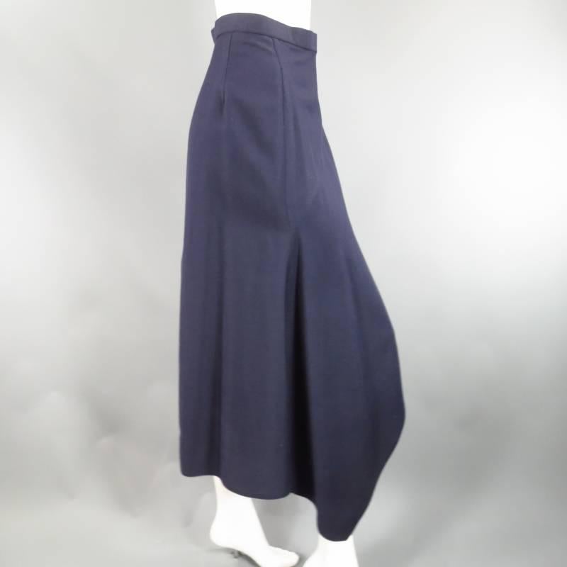 Women's ISSEY MIYAKE Size S Blue Wool Blend Wrap Skirt