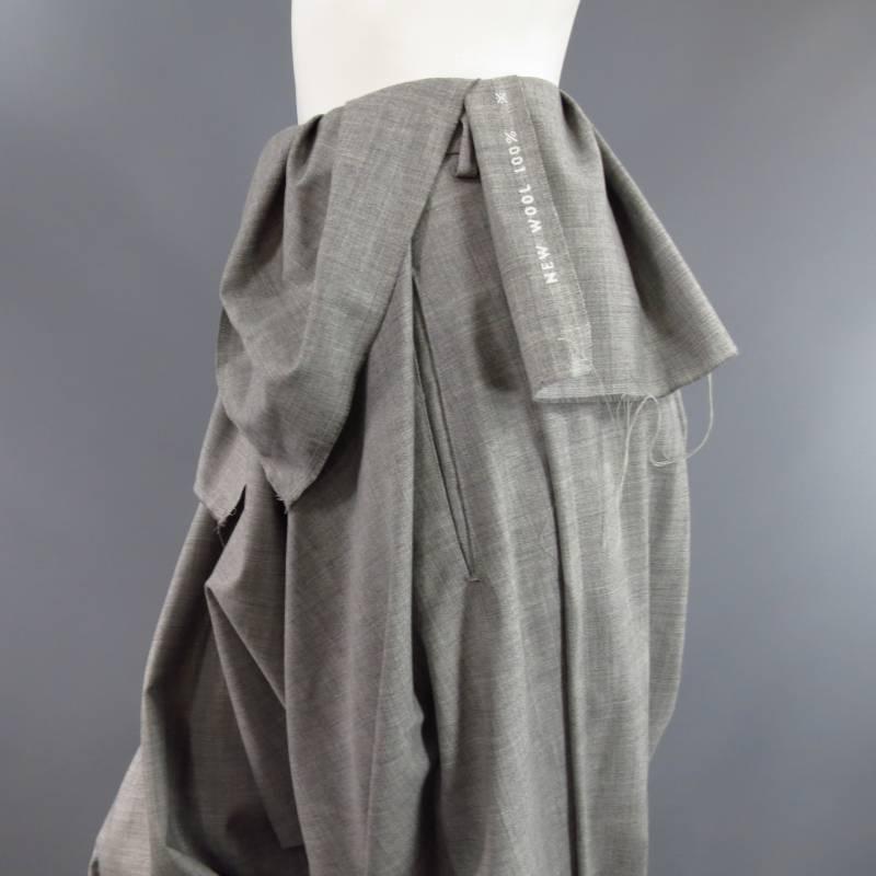 Gray COMME des GARCONS Size S Grey Wool Harem Slouch Pants