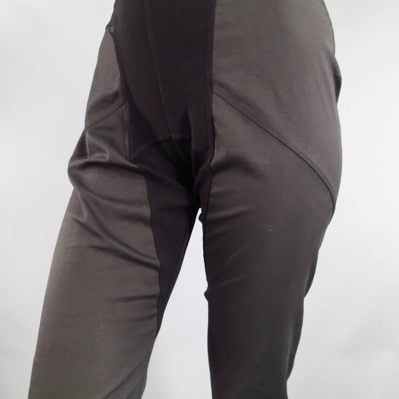 RICK OWENS Size M Black Cotton Panel Leggings In Excellent Condition In San Francisco, CA