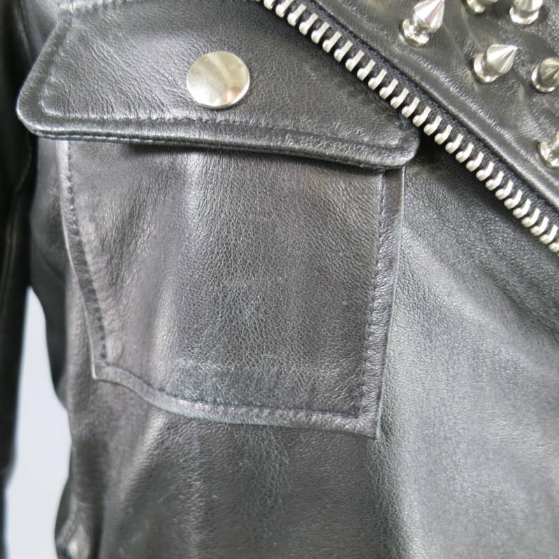 plus size spiked leather jacket