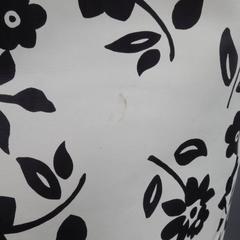 RALPH LAUREN Size 2 White Black FLoral Print Leather A line Skirt