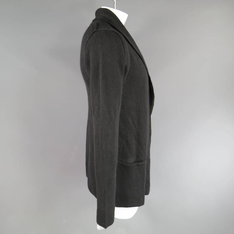 Women's or Men's ATTACHMENT by KAZUYUKI KUMAGAI Size S Black Alpaca Shawl Cardigan