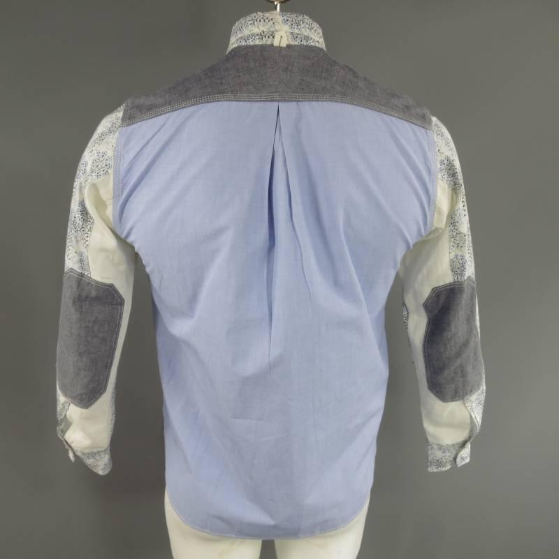 COMME des GARCONS Men's Size S Printed Patchwork Cotton Long Sleeve Shirt 4