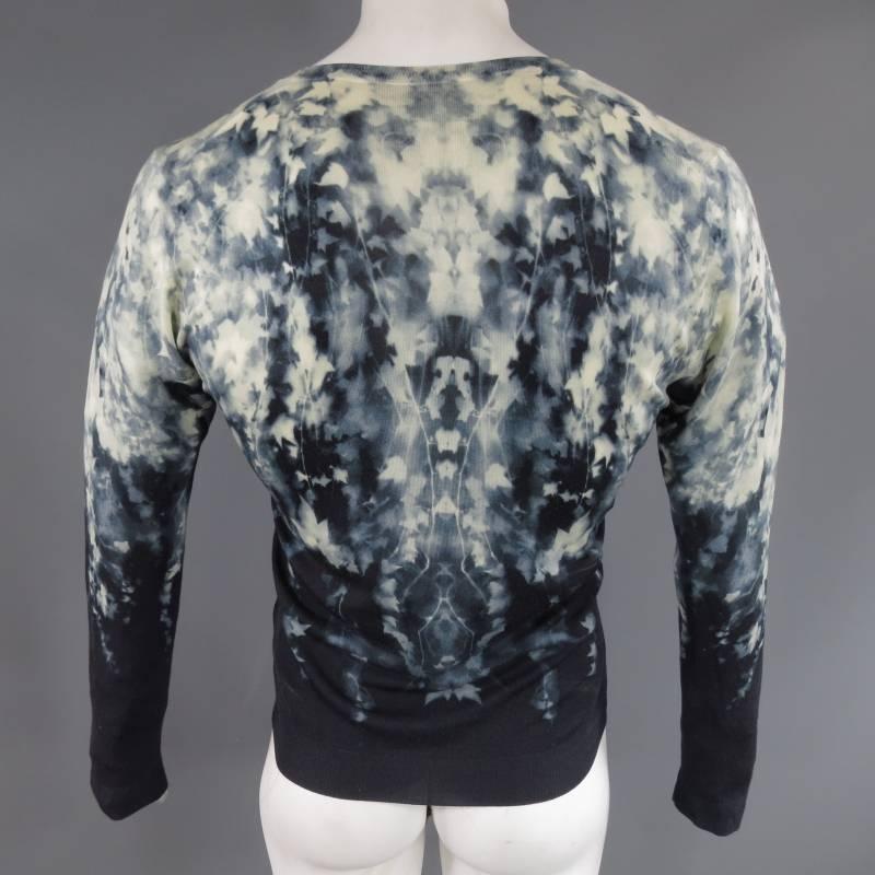 ALEXANDER MCQUEEN Men's Size S Navy & Cream Kaleidoscope Print Wool Pullover 2